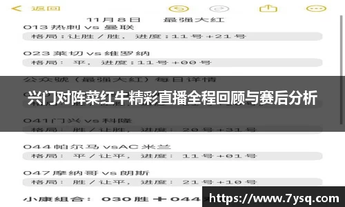兴门对阵菜红牛精彩直播全程回顾与赛后分析
